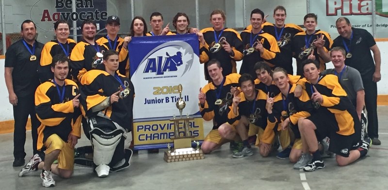 The Olds Mavericks are champions of the Rocky Mountain Lacrosse League&#8217;s Junior B Tier II division. They defeated the Lethbridge Cudas 11-10 in Lethbridge on July 17 to 