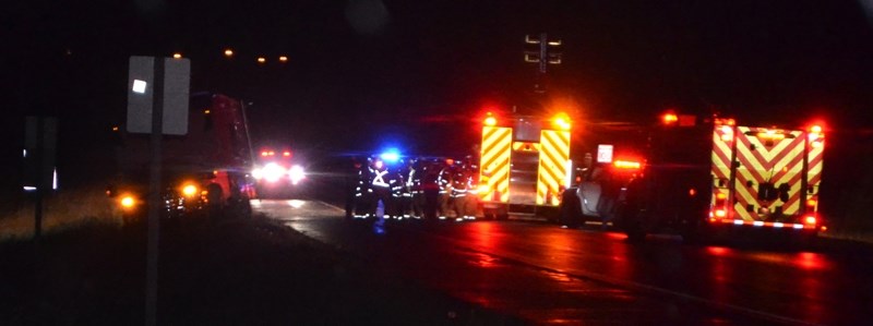 Emergency crews attended a two-vehicle collision Thursday, Sept. 1 at about 8:25 p.m. The collision occurred on Highway 27 east of town, near Rge. Rd. 13. Police say one