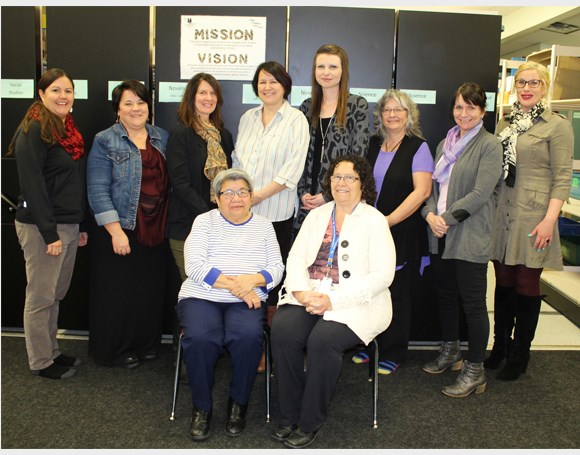 Members of the organizing committee for the coference for indigenous youth to be held in Olds Oct. 5 posed for this photo. They are: Rebecca Beagan (Teacher Ecole Steffie