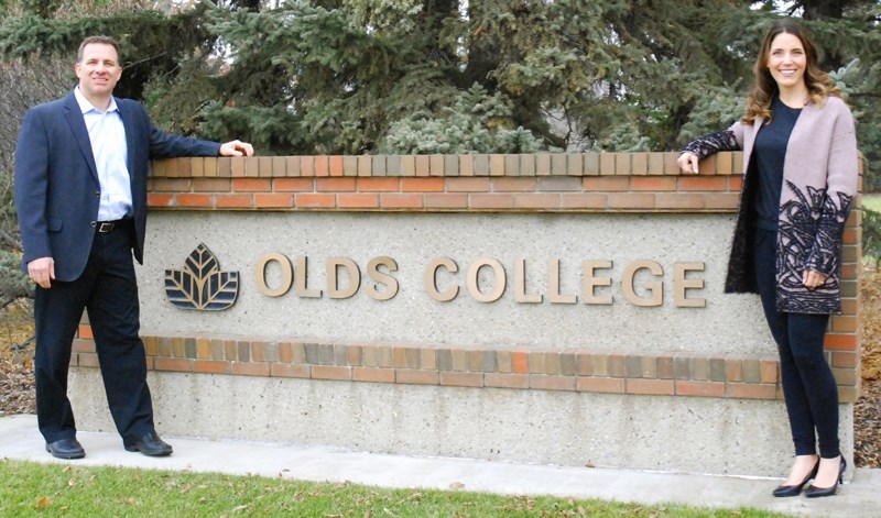 Olds College has announced that Stuart Cullum, left, has taken on the new role of chief innovation officer and Tanya McDonald, right, is now officially the vice-president