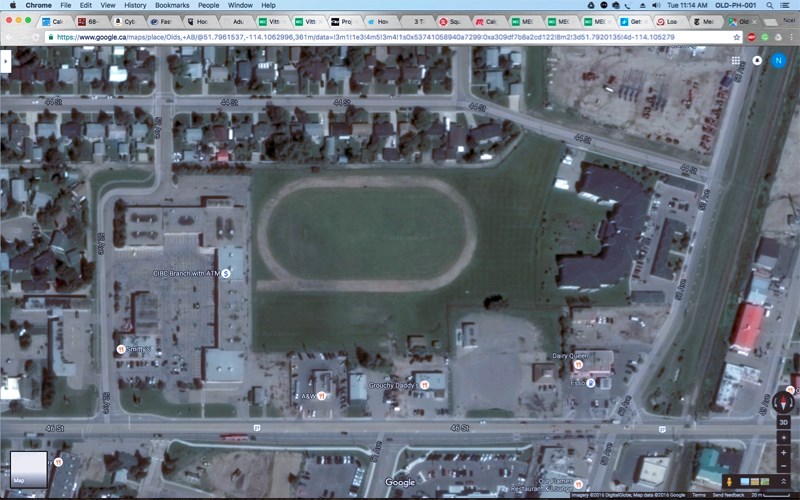 This photo shows the area of the old Olds High School sports field, which is now under consideration for possible development.