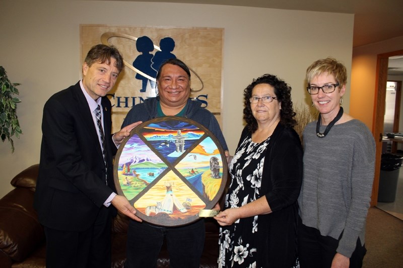There was a celebration on April 3 at the central office of Chinook&#8217;s Edge School Division for the installation of indigenous art, created by Janice Gallant, a teacher
