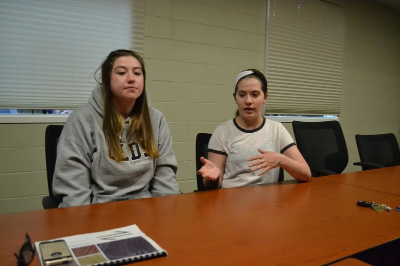 Tyana Gall, left, and Amy Morton urge local residents to participate in the Rotary Club&#8217;s upcoming golf tournament because they say proceeds from it help fund programs