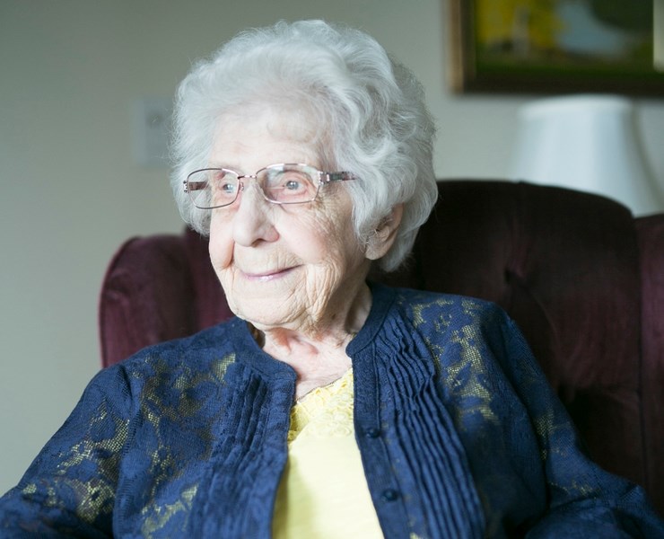 Alvina Hawthorne reflects on life during her 103rd birthday at Sunrise Village.