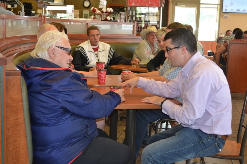 Olds-Didsbury-Three Hills MLA and United Conservative Party interim leader Nathan Cooper kicked off his summer tour Wednesday, Aug. 2 with an appearance at the Tim