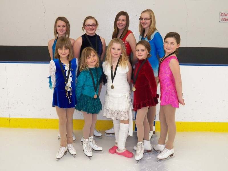 Alison Mertens (front row, left), Madison Byrt, Jaida Dollo, Gracie Hodgson, and Lauren Mertens all brought home medals from a recent competition in Carstairs, as did Hayley