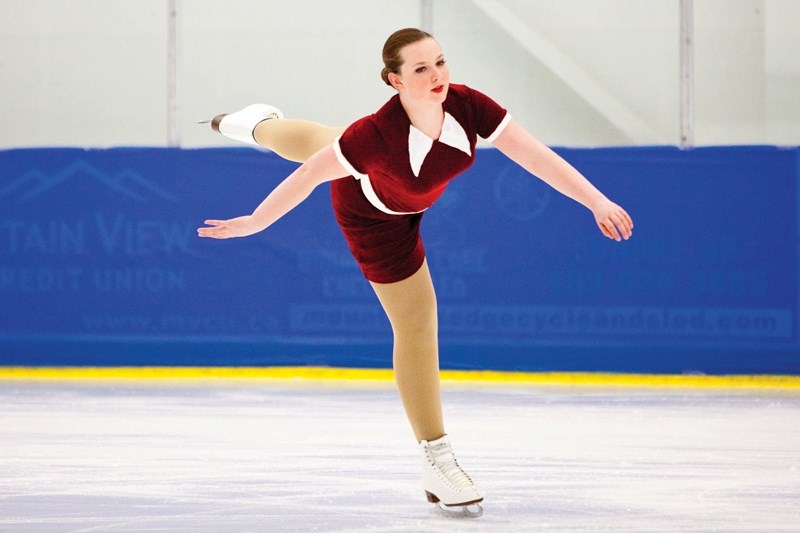 Kayla Jones performs a selection from Annie during the Blades Over Broadway figure skating carnival hosted by the Olds Figure Skating Club and held at the Olds Sportsplex on