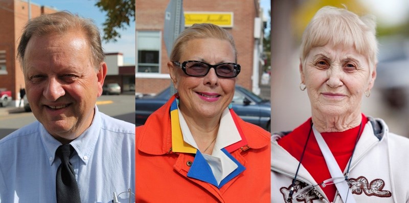 Mayoral candidates (from left) Art Baker, Judy Dahl and Shirley Schultz.
