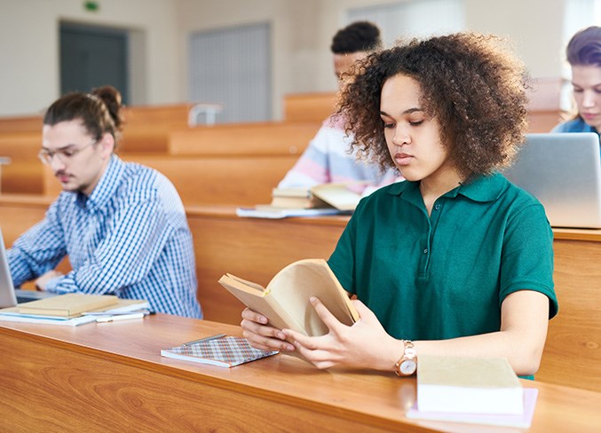 Student studying