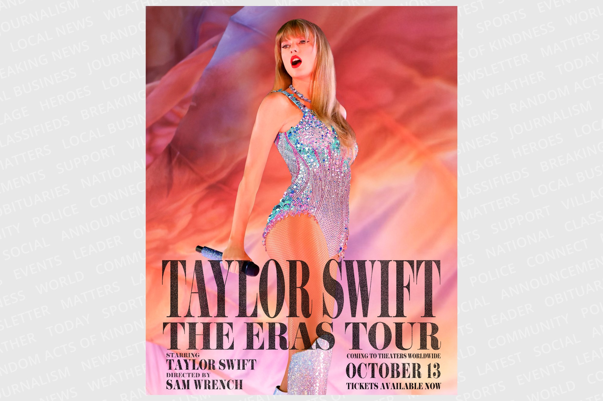 New Taylor Swift Eras Tour Movie Poster, Custom prints store