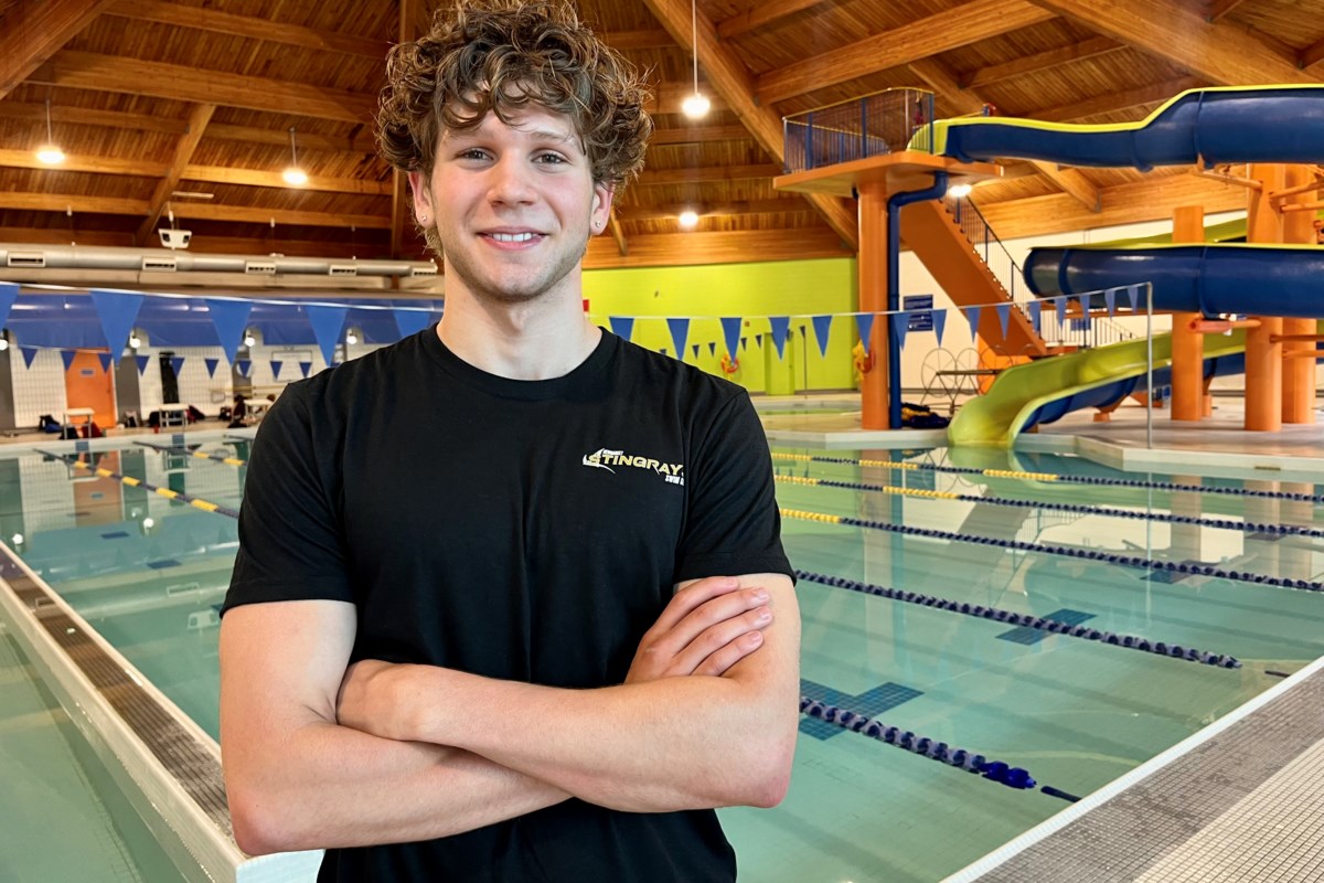 The Newmarket Stingrays' Lucas Amaral, 17, placed second in the junior final for the 50-metre butterfly and broke a club record