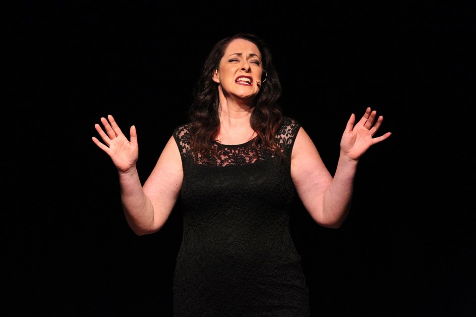 Merav Richter took to centre stage for several monologues at the weekend production of the Vagina Monologues at the Old Town Hall.  Greg King for NewmarketToday
