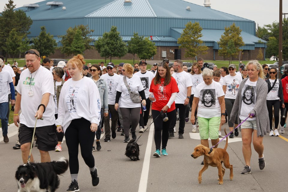 All kinds of Terry Fox t-shirts are worn by participants at Newmarket's annual Terry Fox Run Sept. 17 at Ray Twinney Recreation Complex.  They raised more than $61,000 toward the $70,000 goal so far. Greg King for NewmarketToday