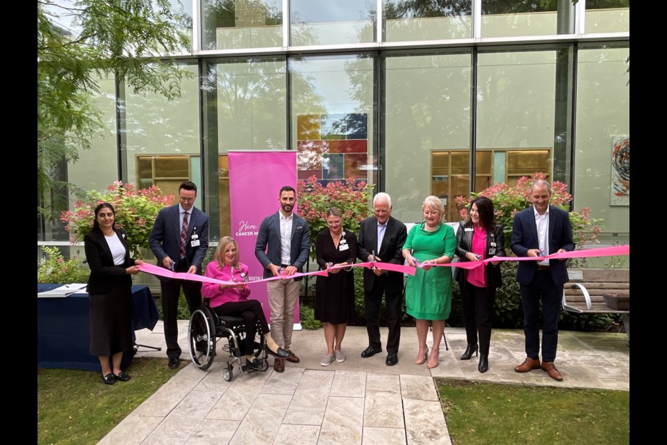 Frank Stronach, longtime benefactor of Southlake, is joined by Arden Krystal, president and CEO of Southlake Regional Health Centre, Jennifer Klotz-Ritter, president and CEO of Southlake Foundation, Lorrie Reynolds, director of the Central Regional Cancer Program at Stronach Regional Cancer Centre, Stephen Lecce, King-Vaughan MPP, Dawn Gallagher Murphy, Newmarket-Aurora MPP, and Dr. Peter Anglin, lead physician for the Stronach Regional Cancer Centre to celebrate the unveiling of the new PET-CT Simulator today, Sept. 18.