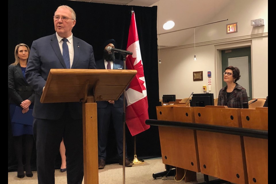 Federal Border Security and Organized Crime Reduction Minister Bill Blair today announces $11.3 million in funding to combat gun and gang violence. Supplied photo/Government of Canada