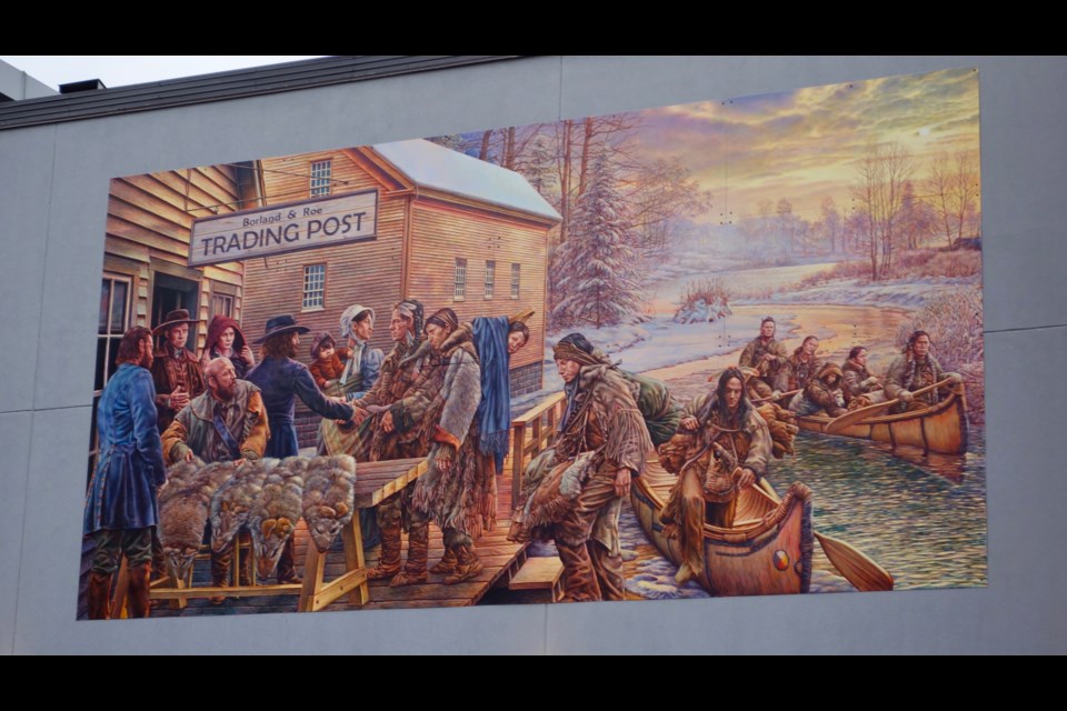 The newly installed heritage-inspired mural is titled A New Market on the Holland River. Debora Kelly/NewmarketToday