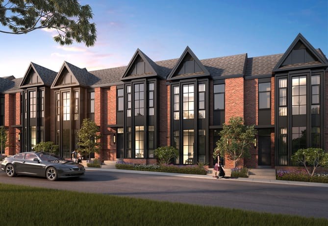 The King George School Lofts & Town Homes project includes 14 two-storey freehold townhouses, in the heart of Newmarket’s downtown at 400 Park Avenue.  