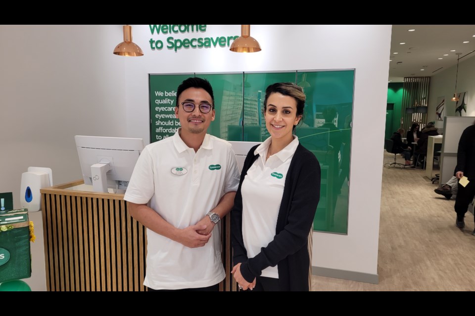 Opticians Anthony Lam and Mehrnaz Sharifi. 