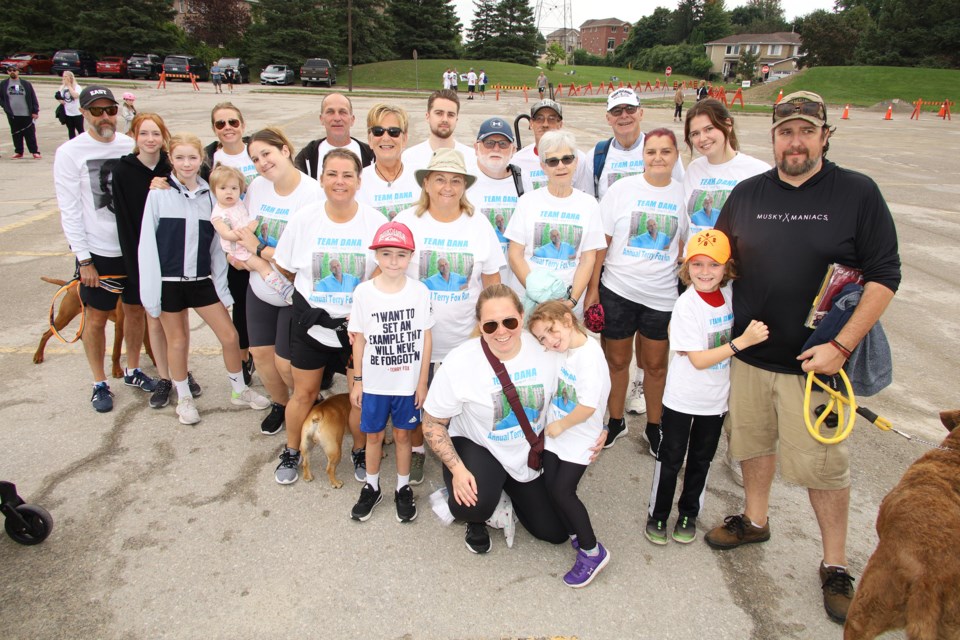 Dana Caume did the Terry Fox Run for 18 years until he recently passed away.  His family and friends are now running it for him, today at the Newmarket Terry Fox Run to raise funds for the Canadian Cancer Society.  Greg King for NewmarketToday