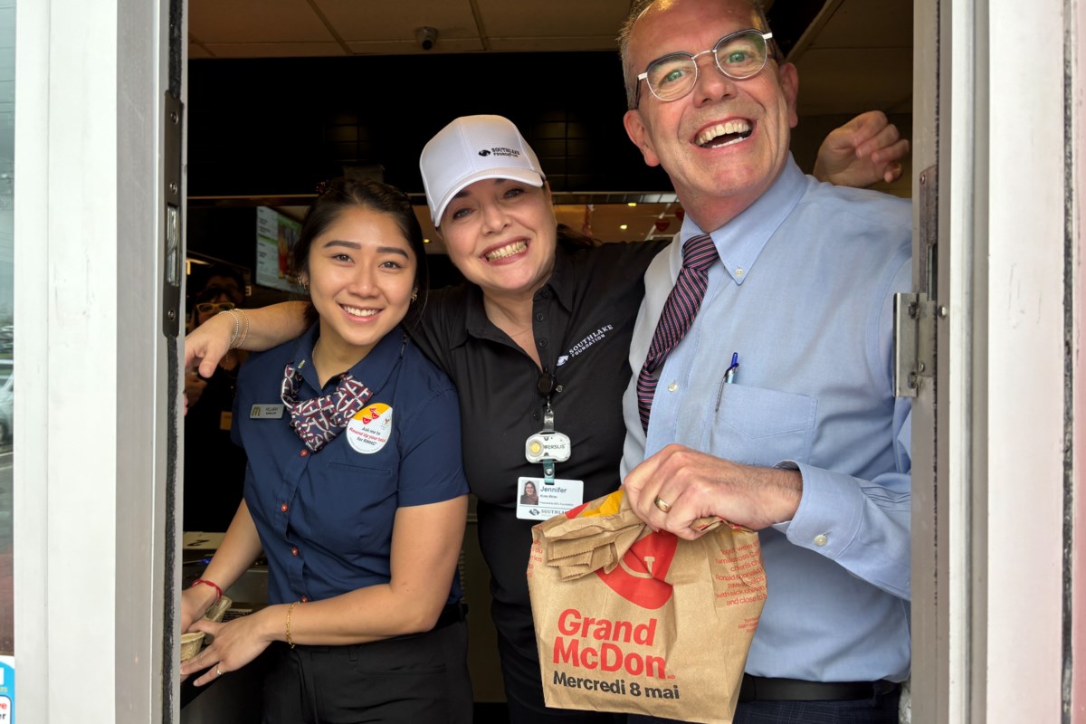 Town councillors, police officers, and firefighters volunteer at Newmarket McDonald's locations for Ronald McDonald House Charities and Southlake Regional Health Centre