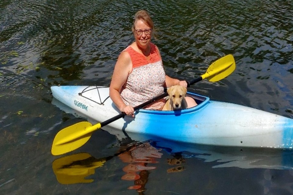 Tulip kayaking with Jennifer Ritchie.