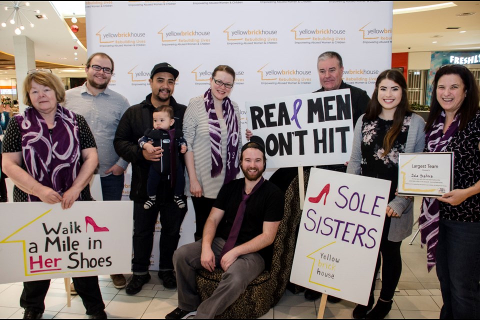 Sole Sisters won the largest team award at Yellow Brick House's Walk a Mile in Her Shoes at Upper Canada Mall Nov. 25. Andrej Baca for NewmarketToday