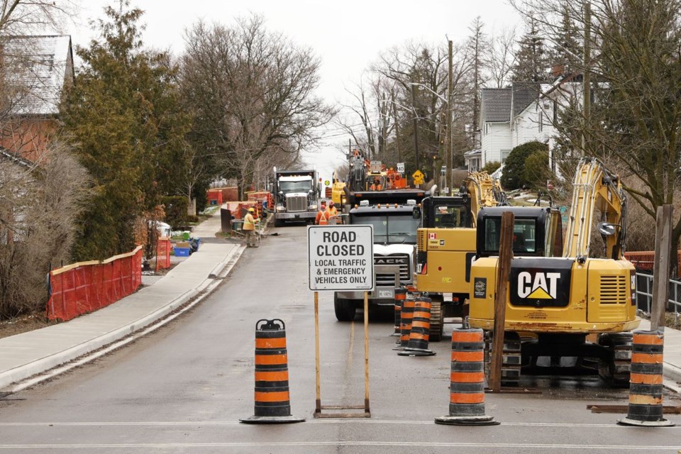 Construction is underway on Lorne Avenue again, closing part of the road. 