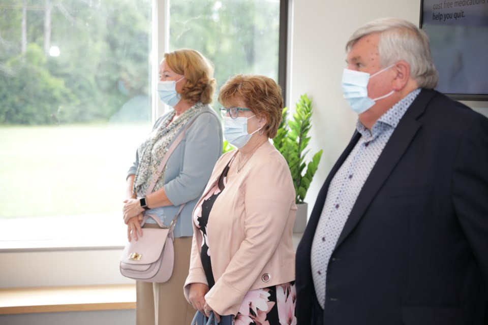  York Region Commissioner of Community and Health Services Katherine Chislett, Town of Georgina Mayor Margaret Quirk and York Region Chairman and CEO Wayne Emmerson during a walkthrough of a new clinic in Georgina July 26. 