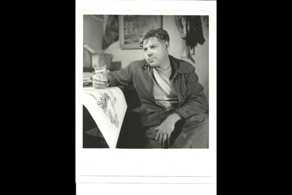 Robert Frederick Hagan is shown in his Newmarket studio in the mid-1950s.