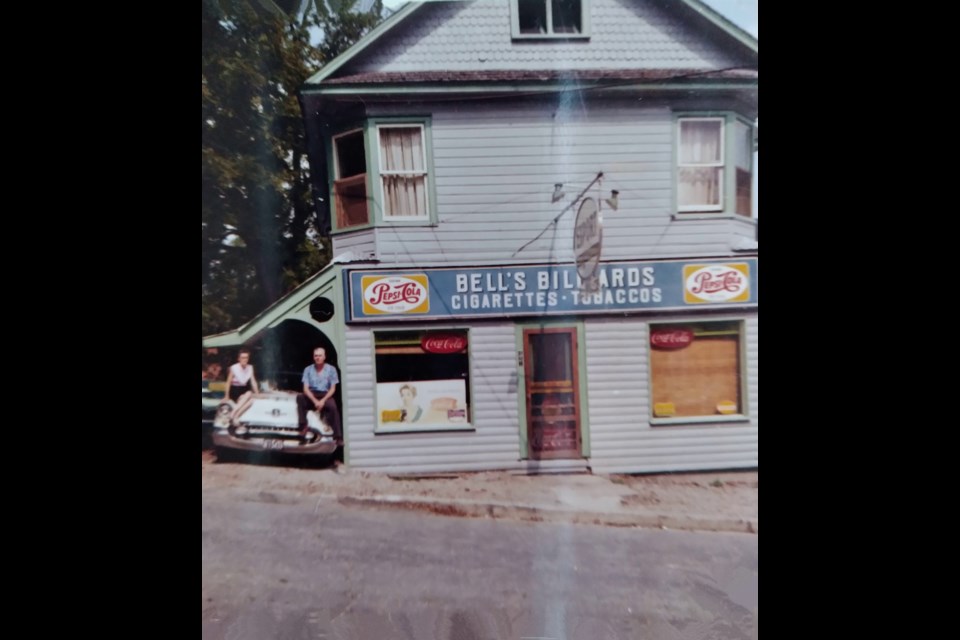 This photo of Bell's Billiards at 14 Botsford St. was taken in the 1940s or '50s, according to Doris Bell. Her uncle Harvey, the owner, lived above the pool hall, she said. 