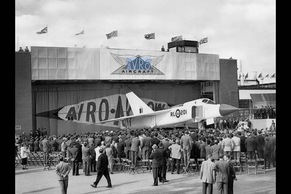The first completed Avro Arrow is shown on Oct. 4, 1957.
