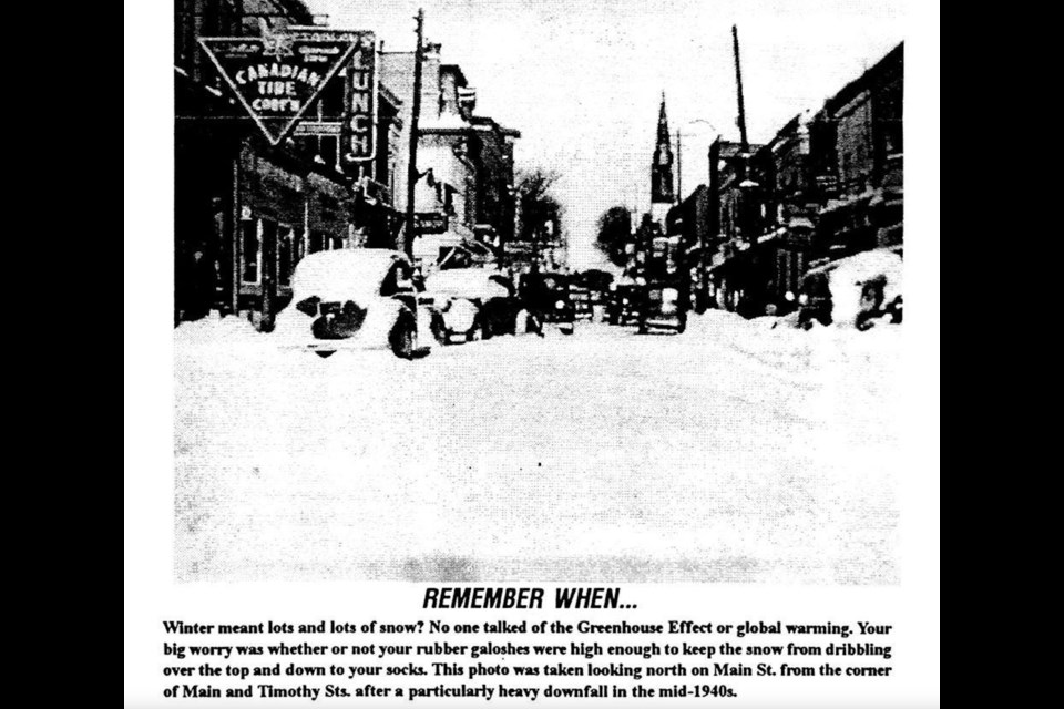 A snowy Main Street Newmarket pictured in a 1940s Newmarket Era.