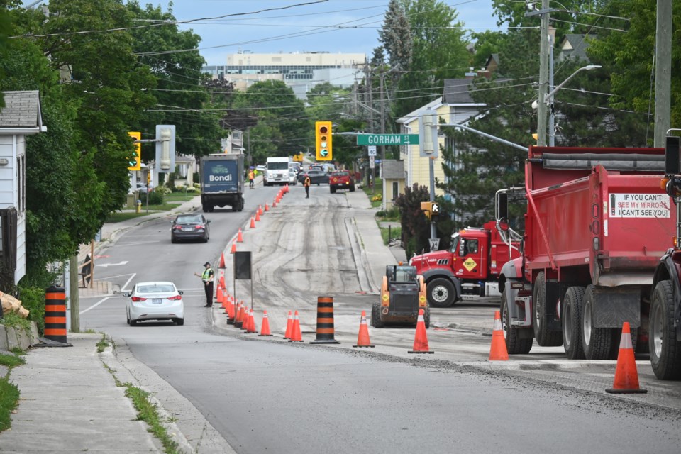 Construction is causing traffic delays along Bayview Avenue and Prospect Street.