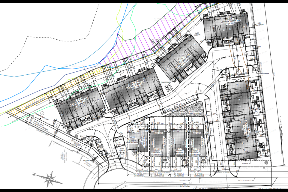 A site plan for a new housing development at 415 Pickering Cres.
