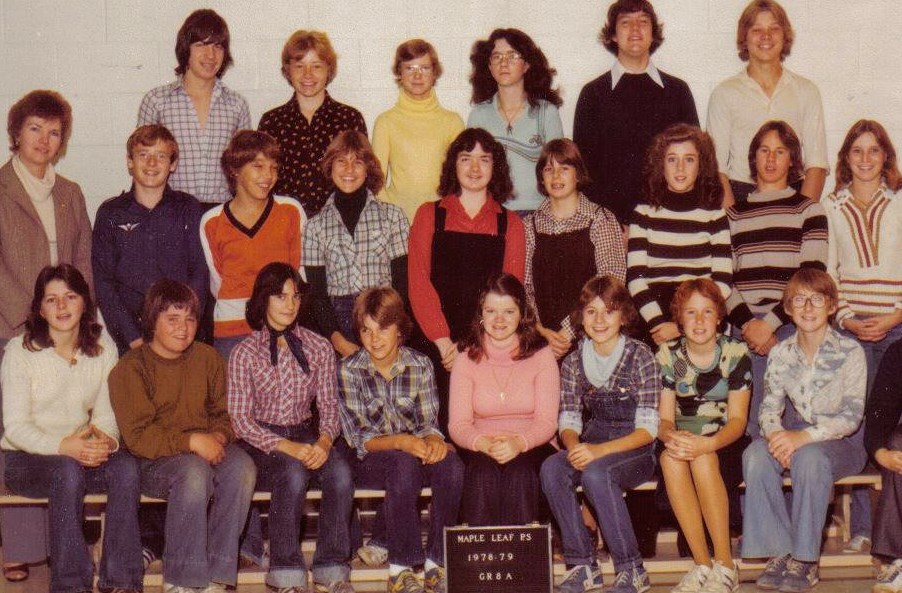 Newmarket Mayor John Taylor is shown here in his Grade 8 class photo, 1978-79, at Maple Leaf Public School. Supplied photo/Maple Leaf reunion committee