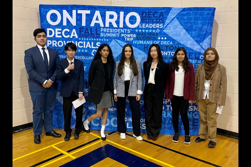 Members of the Pickering College DECA team are shown.