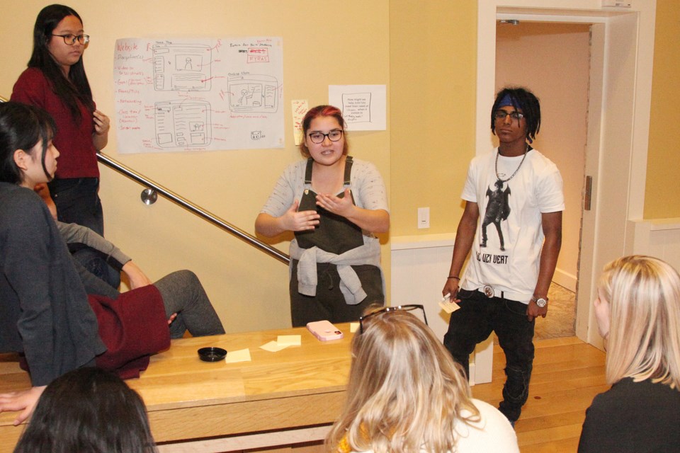 York Region District School Board students pitch ideas for an arts education website for students at a special one-day program career program at Newmarket's Old Town Hall yesterday.  Greg King for NewmarketToday