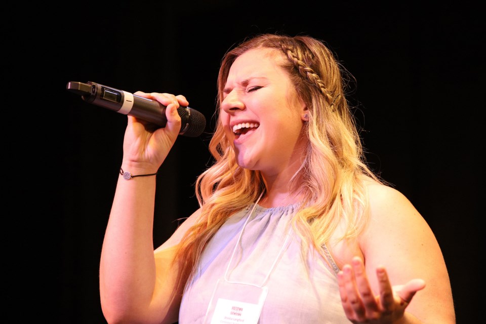 Singer Jessica Langford,  an Early Childhood Educator (ECE) from Newmarket, competes in the Magna Hoedown Showdown preliminaries Aug. 8 at Theatre Aurora. Greg King for NewmarketToday