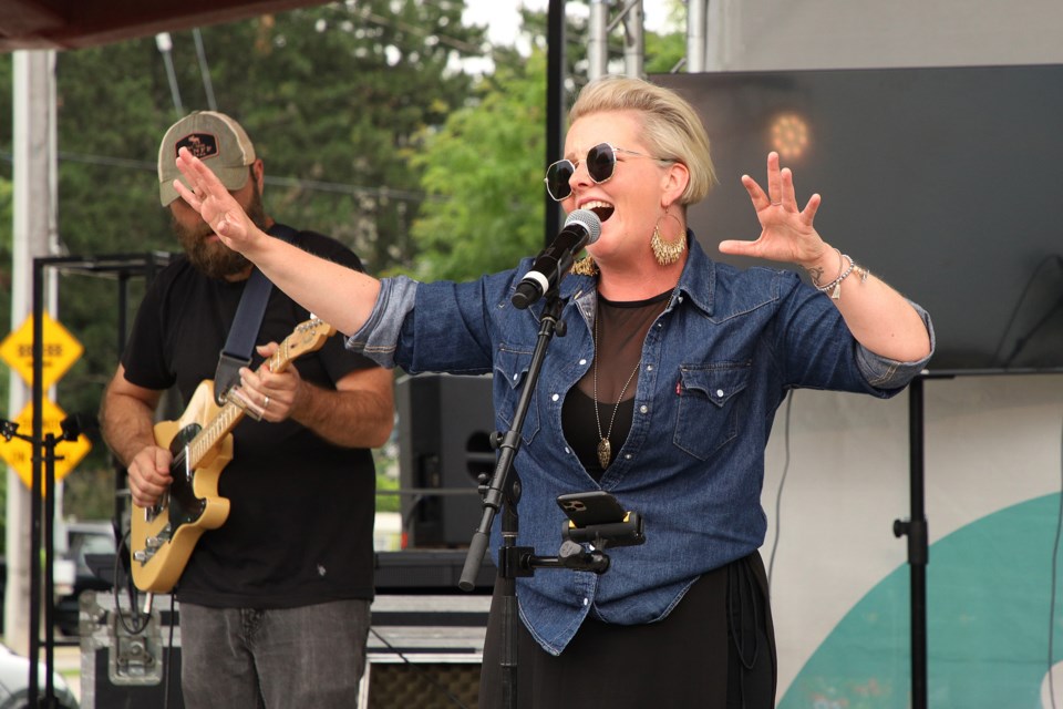 Bernadette Connors put on an energetic show at the Riverwalk Commons July 20 for the TD Newmarket Music Series.  Greg King for NewmarketToday