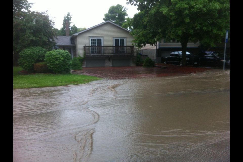 A flooded home on Newmarket's Hibiscus Court. Supplied photo/LSRCA