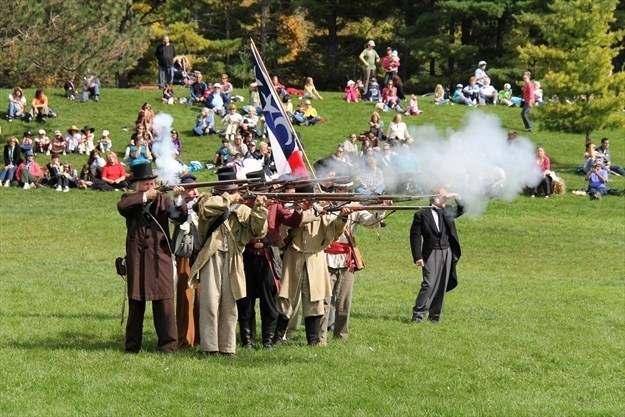 A file photo of the re-enactment of the Rebellion of 1837 at Fairy Lake Park in 2018.