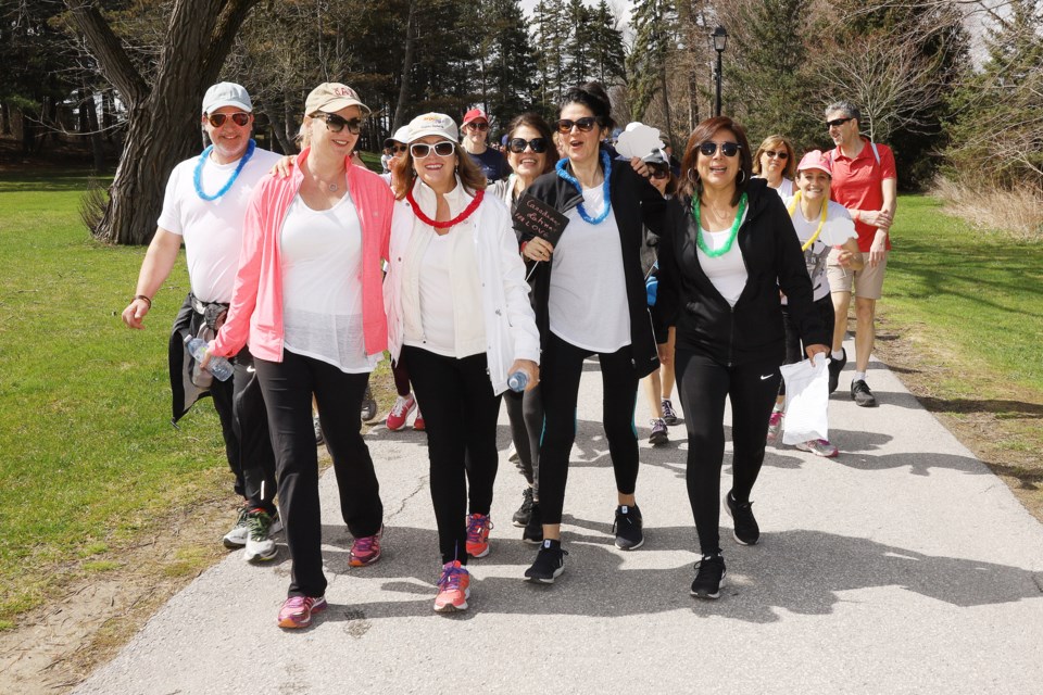 Team Canadian Latinas for Love joined Hike for Hospice at Fairy Lake Park under sunny skies Saturday.  Greg King for NewmarketToday