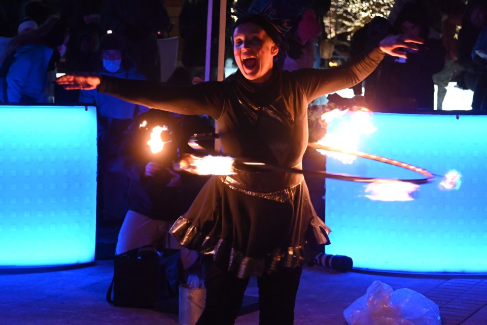 Lucy Loop from Hoop You performed a fiery display for the crowd at the Winter Wonderland event Dec. 3.