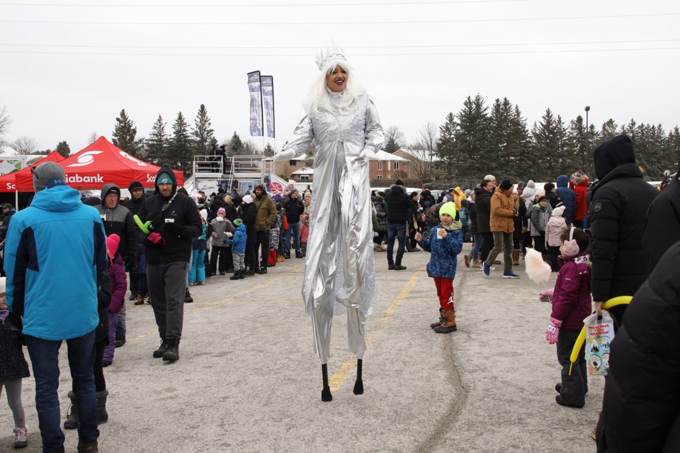 Performers on stilts wandered through the crowd as Winterfest returned to Newmarket at the Ray Twinney Recreation Complex Feb. 18.  Greg King for NewmarketToday
