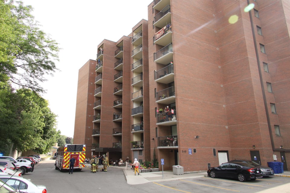 Emergency services respond to a fire at Founders Place Aug. 18.  Greg King for NewmarketToday