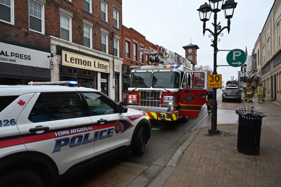 Central York Fire Services and York Regional Police were called to Main Street Newmarket for reports of smoke in one of the buildings. 