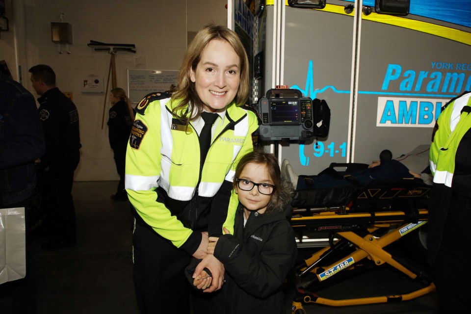 York Region Paramedic Services Deputy Dhief Natalie Kedzierski and her daughter, Emma, at the annual local first responders' INSPIRE International Women's Day event hosted March 2 by Central York Fire Services at the Aurora station.