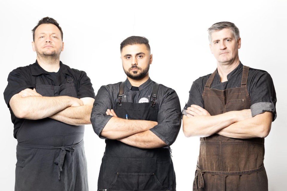  Me Fine Foods chef Steven Dankha (middle), chef Kire Boseovski, director of operations, (left) and executive chef Matthew Fulton (right)created the full-service catering company in 2016. It is located on Steven Court in Newmarket.