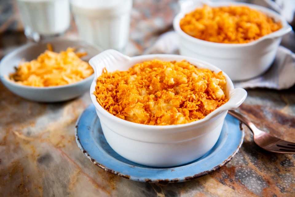 Zesty Tortilla Crumb Baked Mac and Cheese.