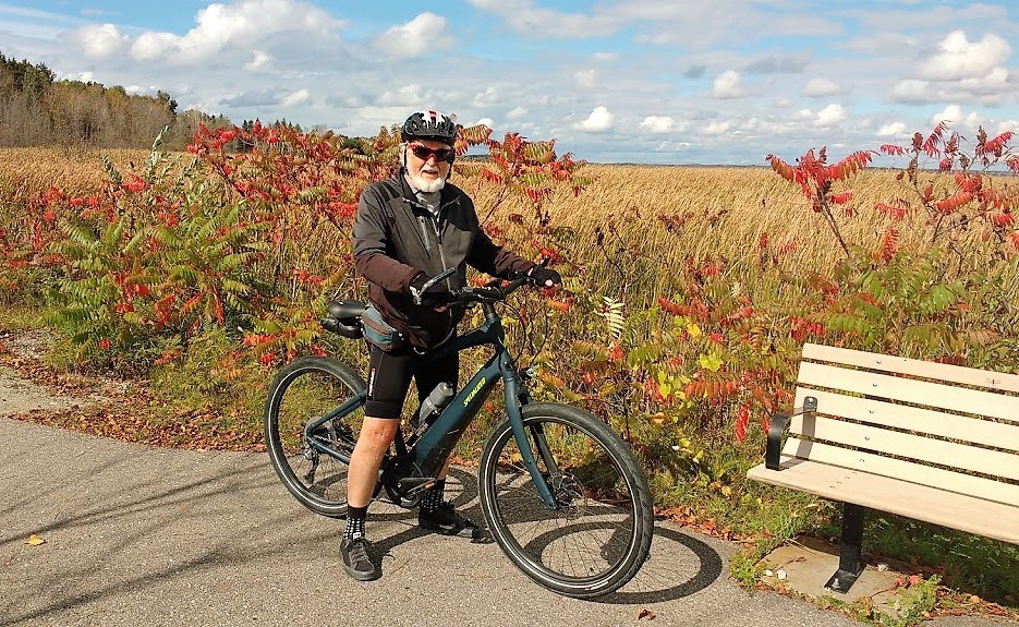 Newmarket senior Peter Rowlands had to be convinced to try an electric bike initially, but he says it has added a lot of pleasure to his daily cycling trips. Supplied photo/Peter Rowlands